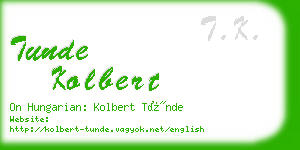 tunde kolbert business card